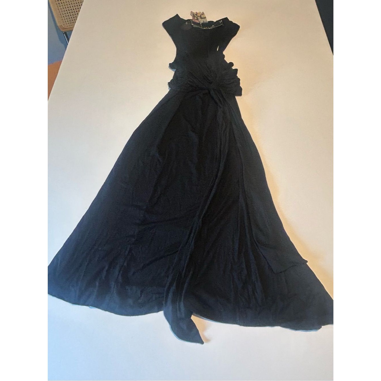 Miss Sixty Black Knot Front Maxi Dress Made In Italy Size 7 Nwt Y2k — image 8 of 8